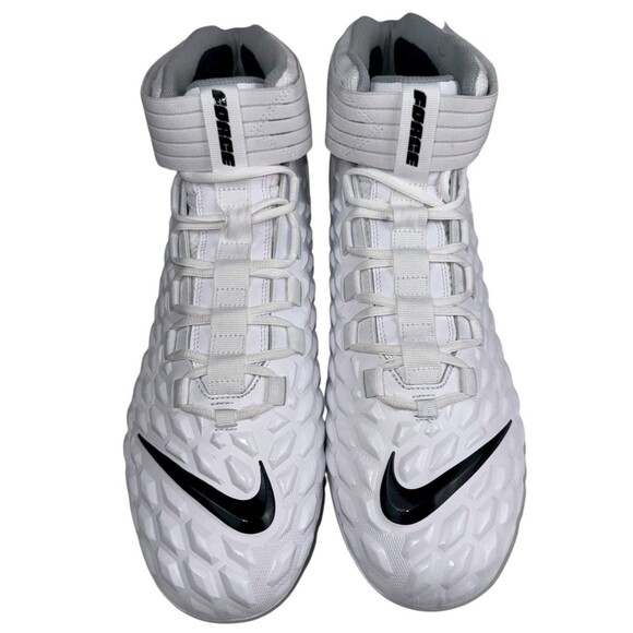 Nike Mens Size 18 Football Cleats White Black Force Savage Pro 2 Mid AH4000-100 - Picture 4 of 8